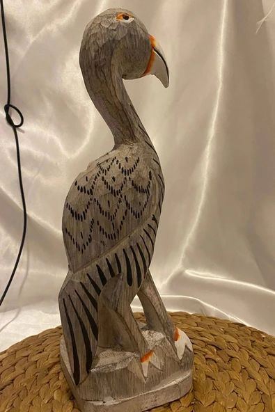 Peçetelik Kağıt Havluluk Filamingo Kuş Figürlü Açık Gri - Resim 5