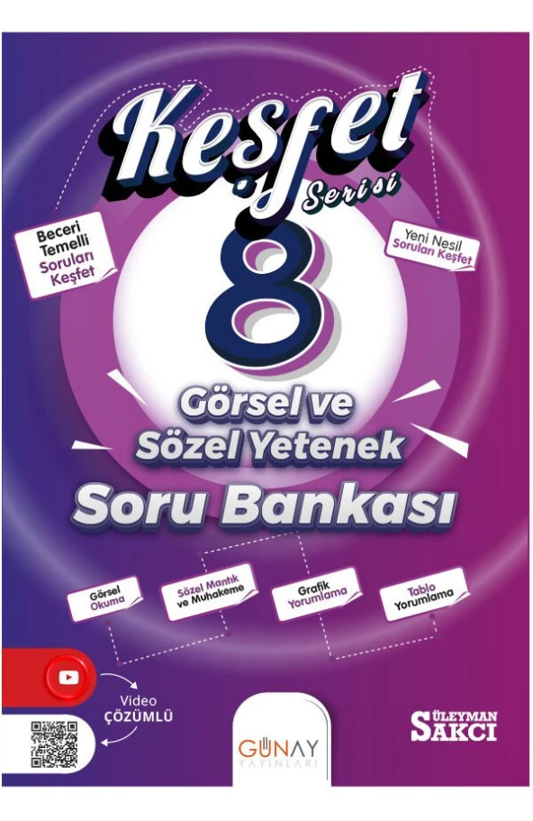 Günay Yayınları 8. Sınıf Görsel ve Sözel Yetenek Keşfet Serisi Soru Bankası