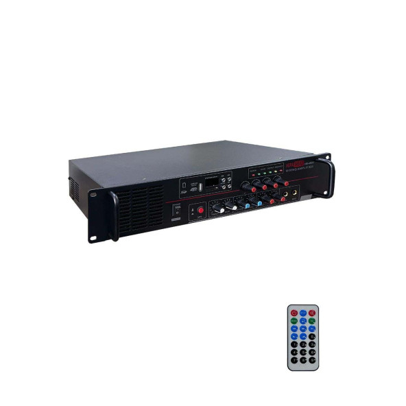 Hepa Merz HB-4600 Mixer Amfi 4 Bölgeli 4 Çıkışlı Anfi Zonlu 4x150W Bluetooth Usb - 2