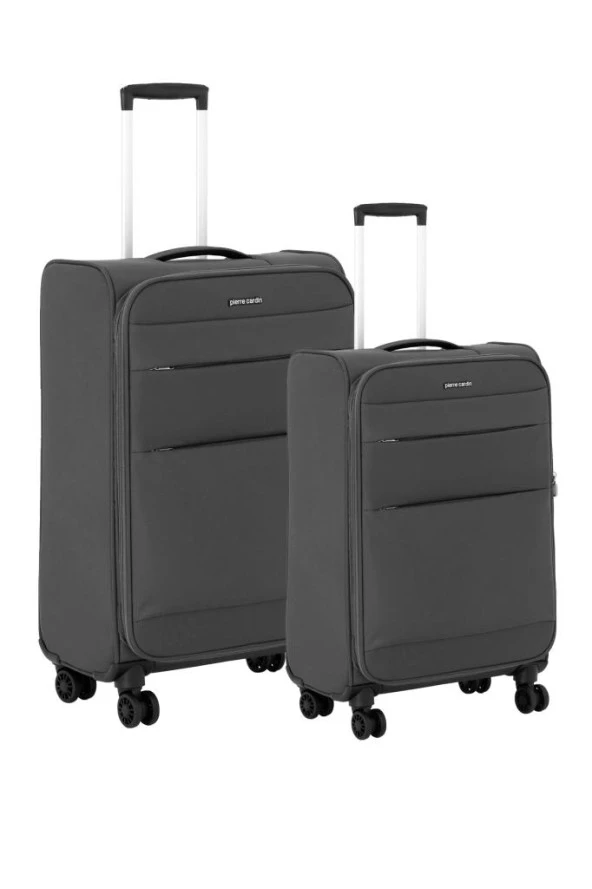 Pierre Cardin Ultra Light Hafif Lüx Kumaş Büyük ve Kabin 2'li Valiz Seti Ultra Light Hafif Kumaş Valiz Antrasit PC4200 ürün görseli 1