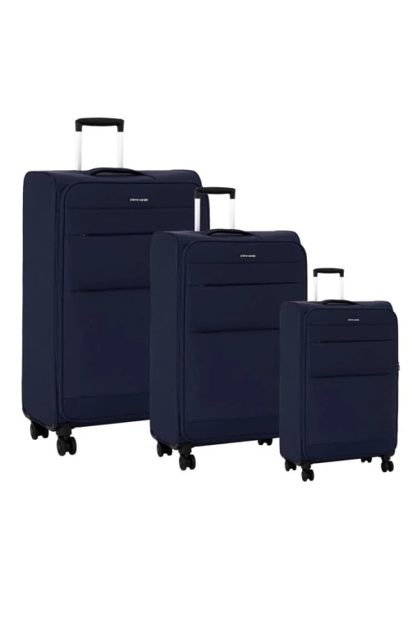 Pierre Cardin Ultra Light Hafif Lüx Kumaş 3'lü Valiz Seti Lacivert PC4200 ürün görseli