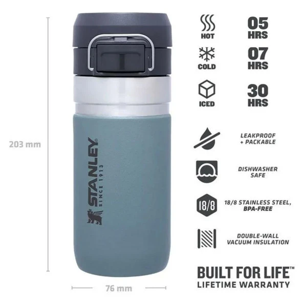 Stanley The Quick Flip Paslanmaz Çelik Termos Bardak 0.47 LT - Shale - 3
