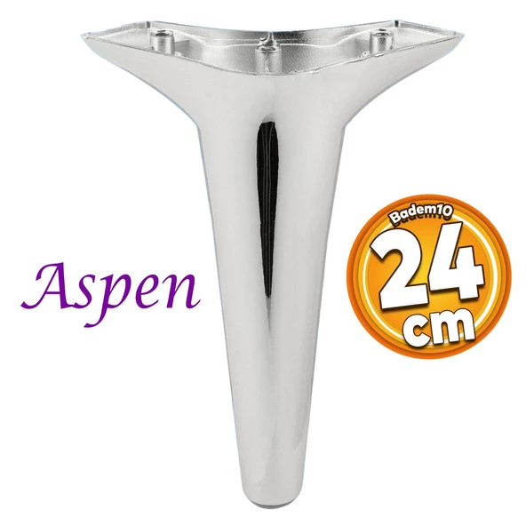 Aspen Lüks Plastik Mobilya Kanepe Koltuk Tv Ünitesi Konsol Ayağı Ayakları 24 Cm Krom