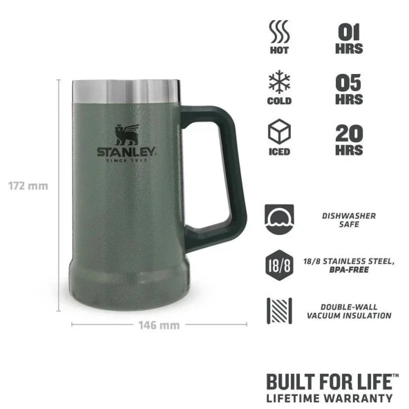 Stanley Adventure Vakumlu Kuplu Bardak 0,70 Lt - Hammertone Green - 4