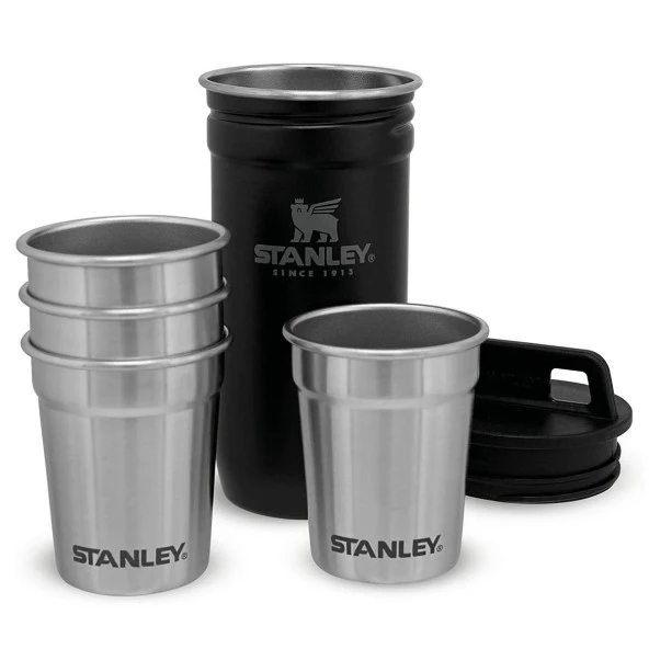 Stanley Adventure Çelik Shot Bardak ve Matara Seti - Matte Black Pebble - 2