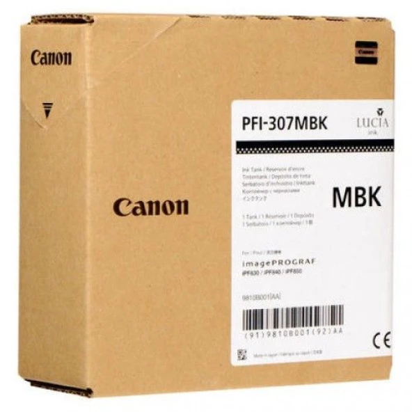 Canon PFI-307MBK Mat Siyah Orjinal Kartuş