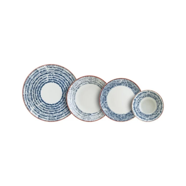 Chichi Home Blue Pino 6 Kişilik Porselen Yemek Takımı 24 parça