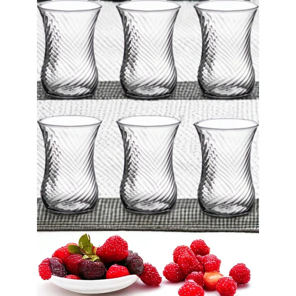 Girist Anadolu Burgu Desenli Altılı Modern Çay Bardağı - 2