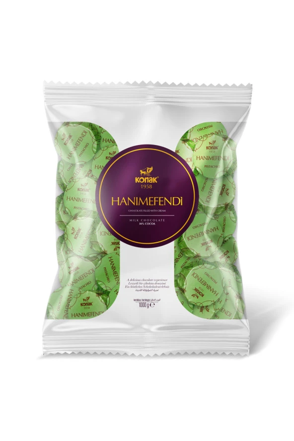 Konak Hanımefendi Antep Fıstık Parçacıklı & Dolgulu Sütlü Çikolata 1000 gr - Resim 3
