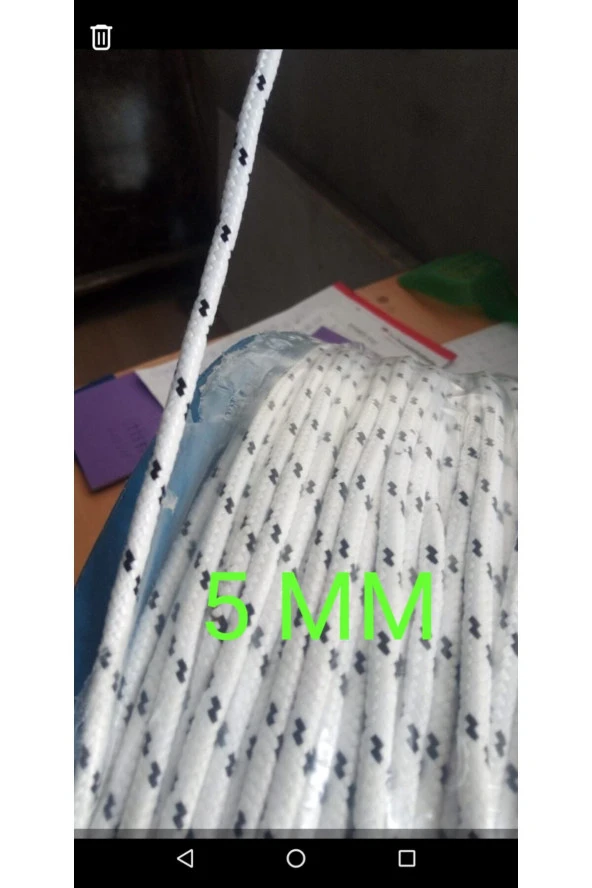 Polyester Ipek Halat 5 Mm Gemici Halatı 10 Mt