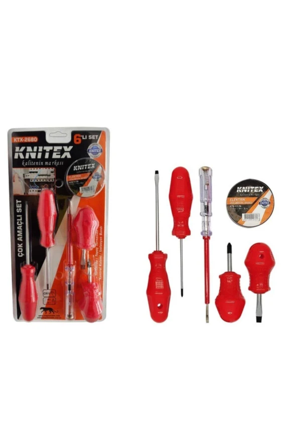 **(6adet)** Knıtex 6lı Çok Amaçlı Tornavida Seti