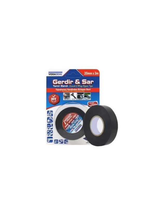 Vodaseal Gerdir Sar Tamir Bandı Siyah 20mmx3mt