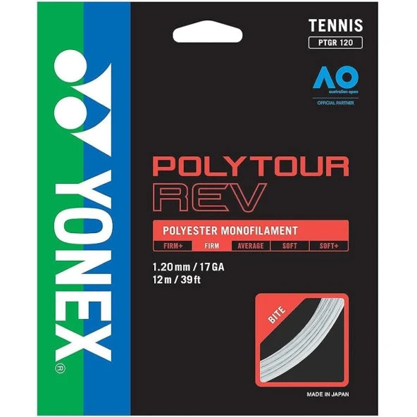Yonex Poly Tour Rev 1.25 12M Beyaz Tenis Kordajı