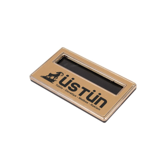 PERSONEL YAKA KARTI METAL ÖZEL BASKILI 5 ADET MIKNATISLI GOLD - 2