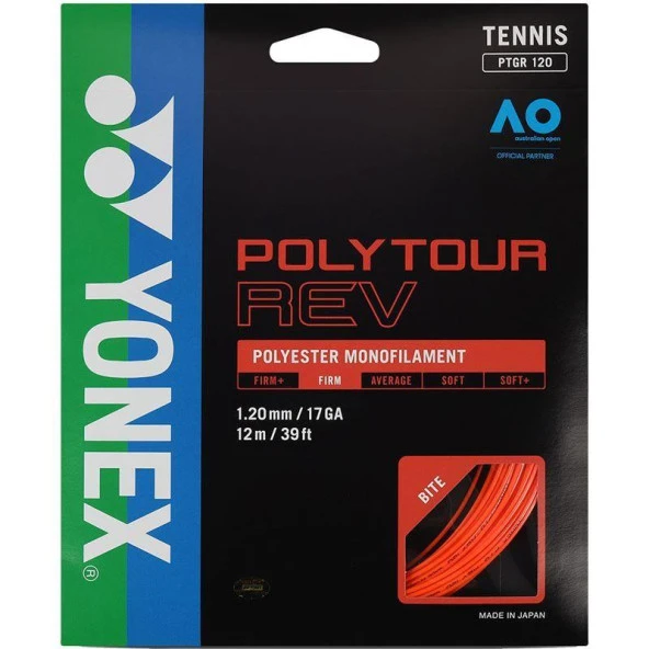 Yonex Poly Tour Rev 1.20 12M Turuncu Tenis Kordajı