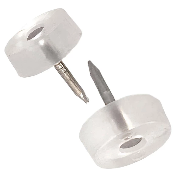 25 Adet Çivili Poligrit Mobilya Masa Sandalye Zemin Koruyucu Şeffaf Silikon Pabuç Poligirit - Resim 5