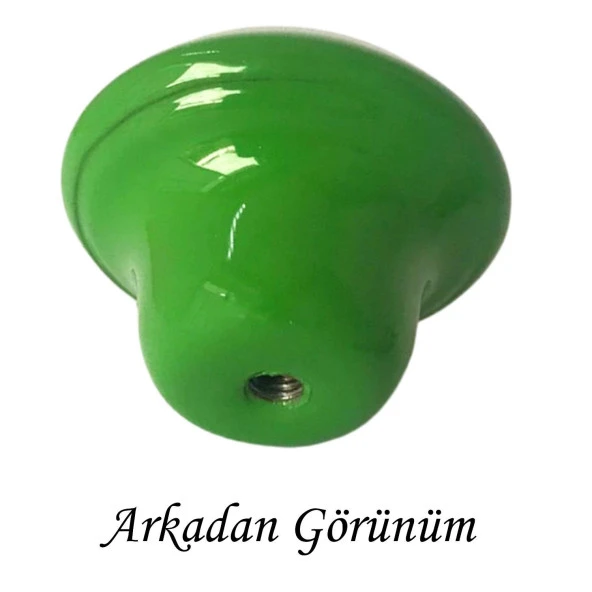 3 Adet Yeşil Noktalı Mantar Düğme Kulp Çocuk Bebek Mobilya Çekmece Dolap Kapak Kulbu Metal Kulp Aksesuarları Vidalı - Resim 4
