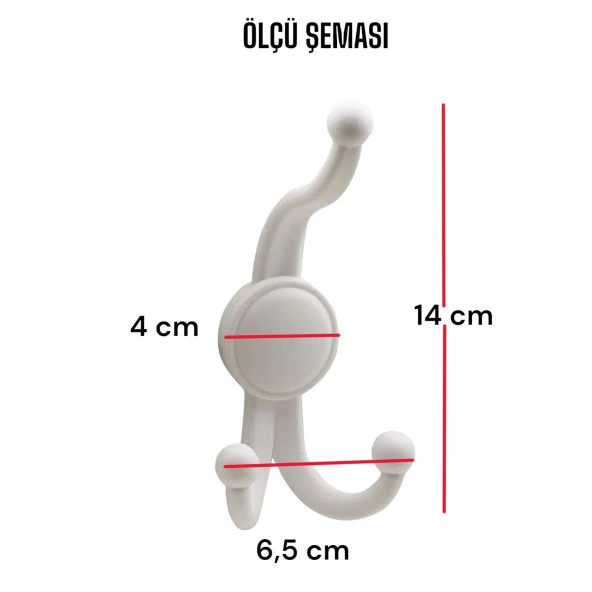 Karagül Beyaz Askılık Portmanto Vestiyer Banyo Dolap Elbise Askısı Sert Plastik - 2