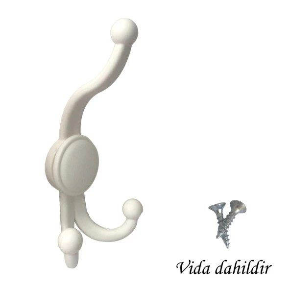 Karagül Beyaz Askılık Portmanto Vestiyer Banyo Dolap Elbise Askısı Sert Plastik - 3