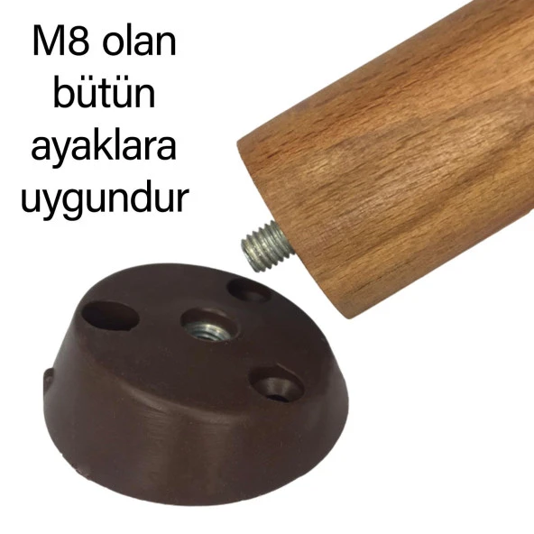 4 Adet Dereceli Ayak Tabanı Kahverengi Mobilya Masa Sehpa Ayağı Bağlantı Aparatı Açılı Plastik - 4