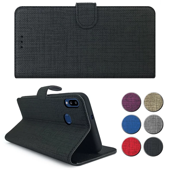Samsung Galaxy A10s (A107) Kılıf FitCase Fabric Kapaklı Cüzdanlı