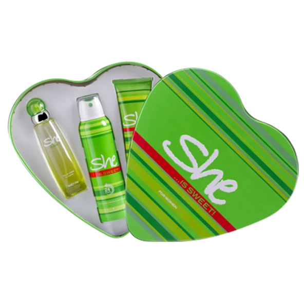 She Sweet Set Kalpli Teneke 50 ml Edt + Deodorant + Vücut Losyonu 3lü Set