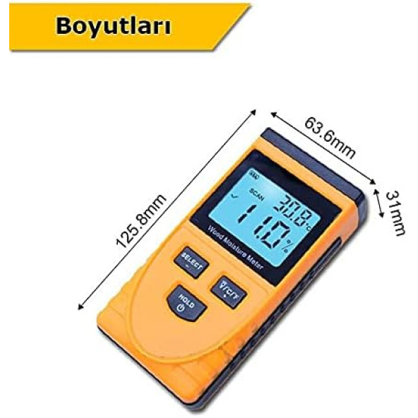 Benetech GM630 Manyetik Ahşap ve Tahta Nem Ölçer - Resim 5