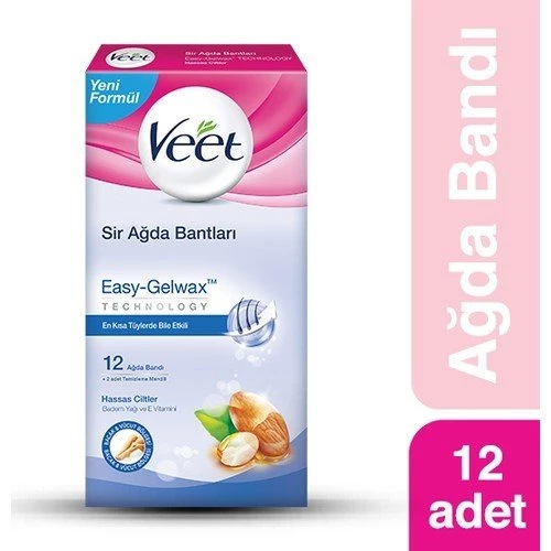 Veet Ağda Bandı 12 Li Hassas Ciltler İçin