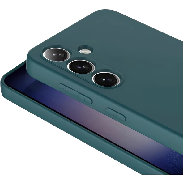 Samsung Galaxy S24 İçi Kadife Silikon Kılıf Haki - Resim 2