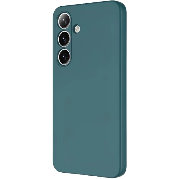 Samsung Galaxy S24 İçi Kadife Silikon Kılıf Haki - Resim 3