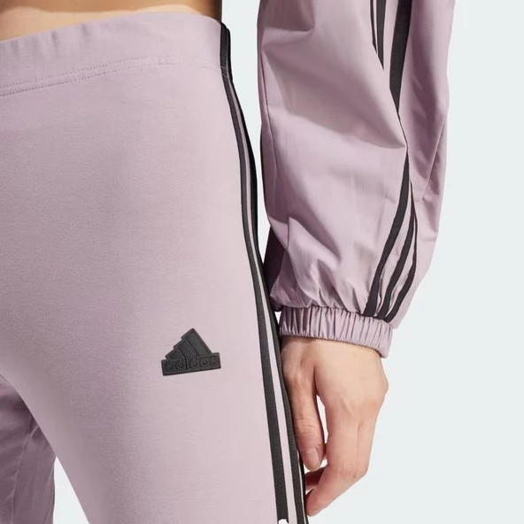 Adidas IS3611 Future Icons Kadın 3 Çizgili Mor Spor Tayt - 4