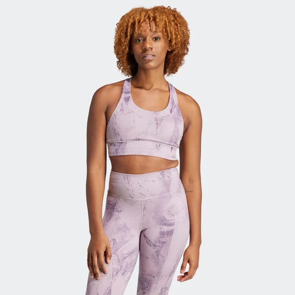 Adidas IQ3380 Run Pocket Medium Support Pedli Sporcu Brası