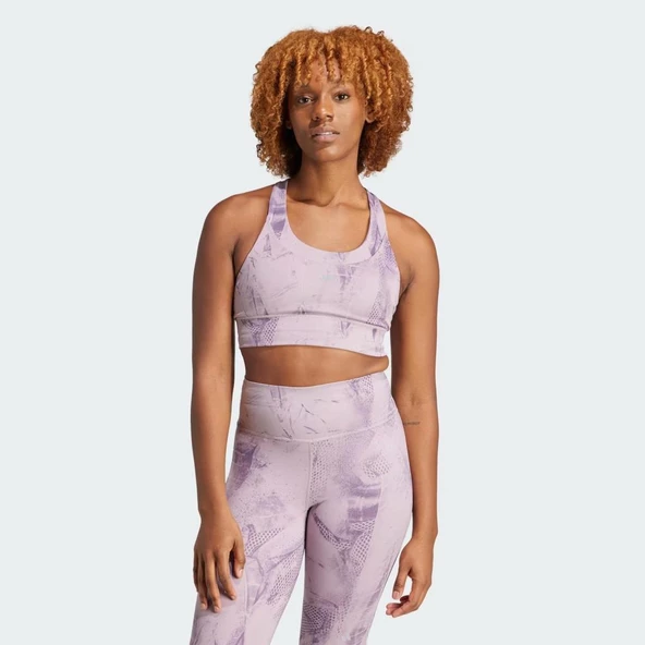 Adidas IQ3380 Run Pocket Medium Support Pedli Sporcu Brası - 4