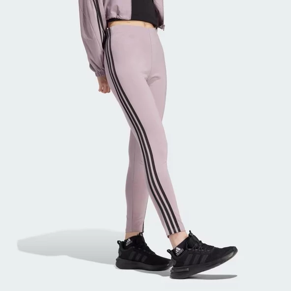 Adidas IS3611 Future Icons Kadın 3 Çizgili Mor Spor Tayt