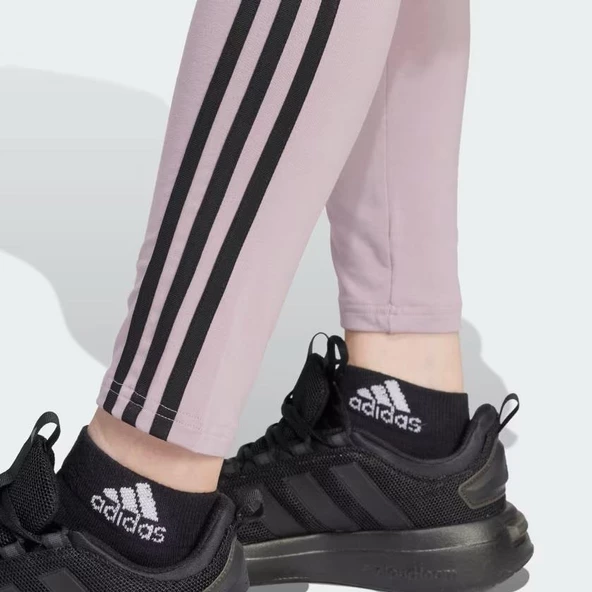 Adidas IS3611 Future Icons Kadın 3 Çizgili Mor Spor Tayt - 5