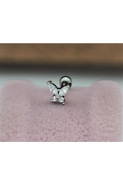 Cerrahi Çelik Kelebek Tragus, Kıkırdak, Helix Piercing - 2
