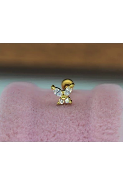 Cerrahi Çelik Kelebek Tragus, Kıkırdak, Helix Piercing - 5