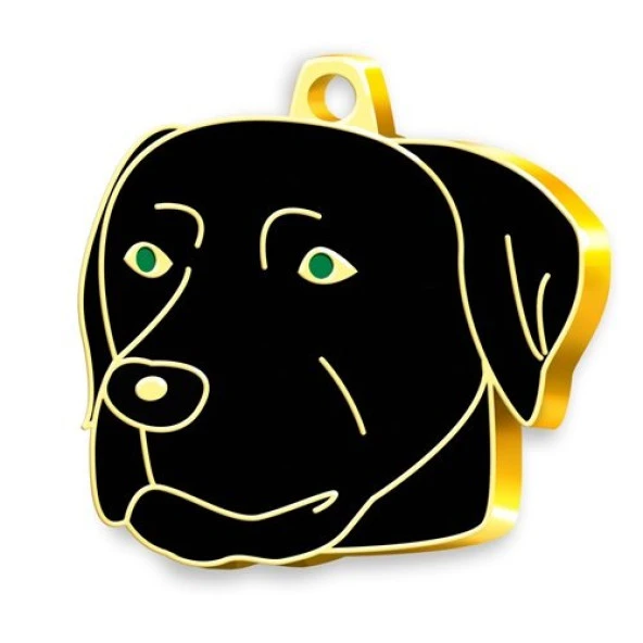 Altın Kaplama Black Labrador Köpek Künyesi