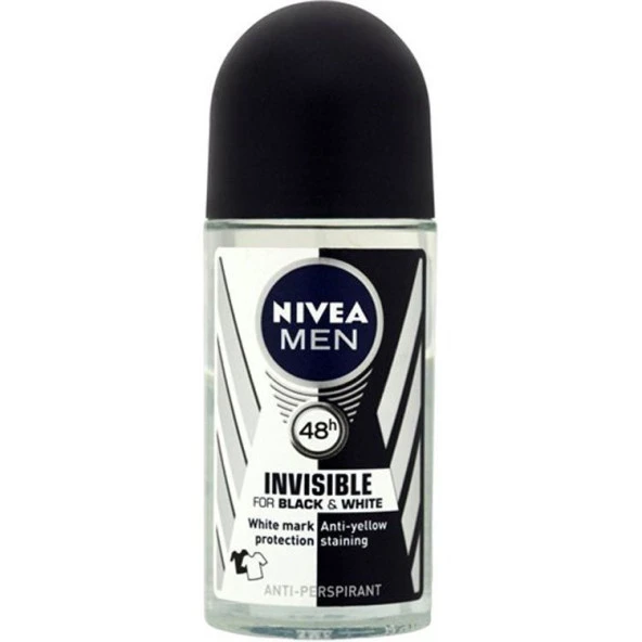 Nivea Roll on Invisible Black White Erkek 50 ml