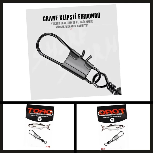 Uyguna-Yakala 12 Adet No: 3 (sw145)Protackle Crane Klipsli Fırdöndü-RDN.038 - Resim 2