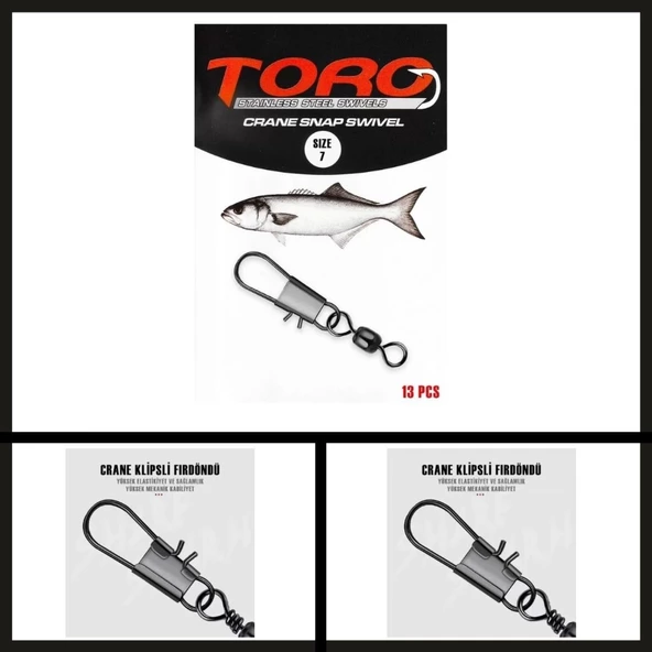 Uyguna-Yakala 12 Adet No: 3 (sw145)Protackle Crane Klipsli Fırdöndü-RDN.038 ürün görseli