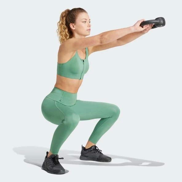 Adidas IT6655 TLRD Impact Luxe Destekli Pedli Yeşil Sporcu Brası - 3