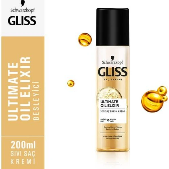 Gliss Sıvı Saç Kremi 200 ml Ultimate Oil Elixir Yıpranmış Saçlar