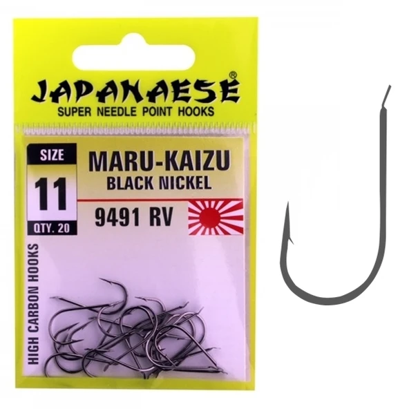 Japanese Maru Kaizu Rv Carbon Çapraz Black Nickel 9491 Olta İğnesi - Resim 2
