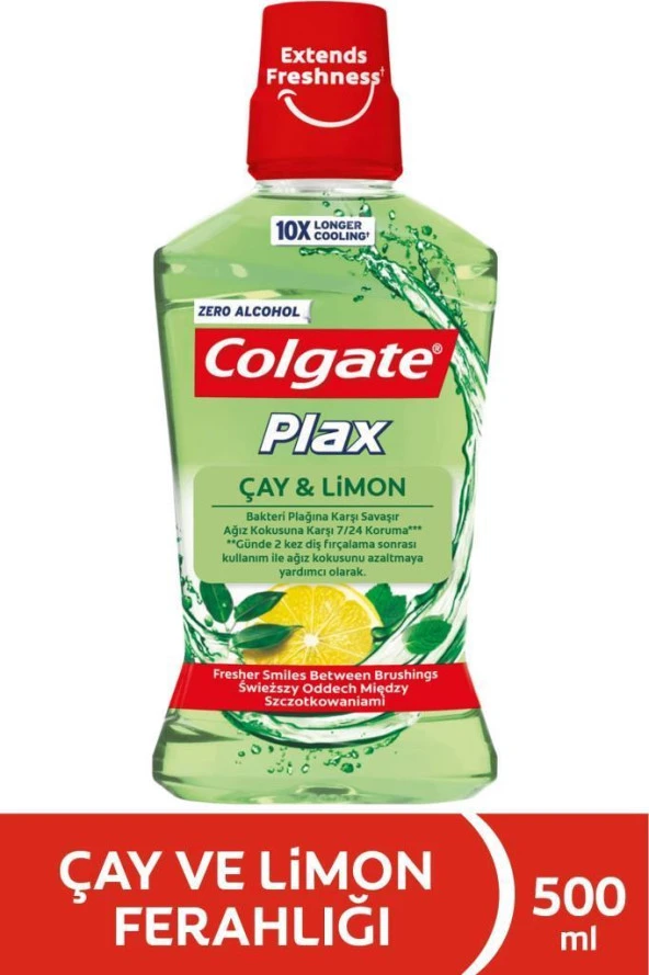 Colgate Plax Alkolsüz Ağız Bakım Suyu 500 ml Çay ve Limon