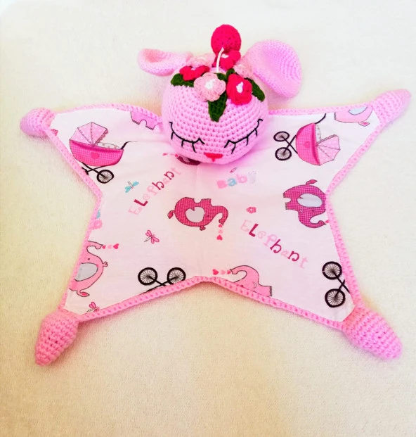 Müzikli Uyku Arkadaşı Mina ve Çıngırak Amigurumi Organik Oyuncak - 3
