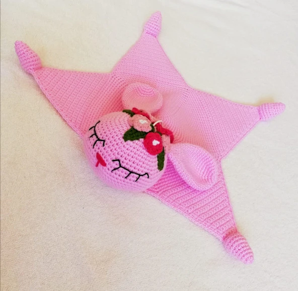 Müzikli Uyku Arkadaşı Mina ve Çıngırak Amigurumi Organik Oyuncak - 4