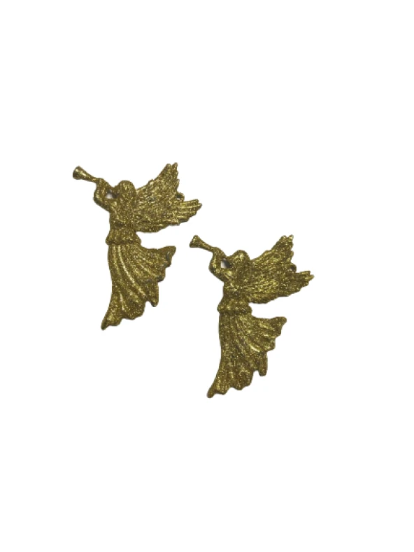 YILBAŞI AĞAÇ SÜSÜ  GOLD SİMLİ MELEK 2Lİ 10 CM