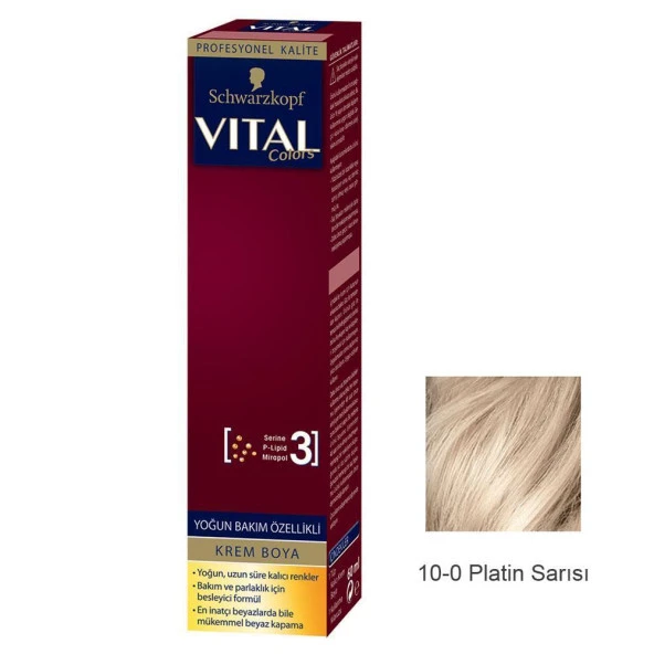 Vital Tüp Saç Boyası 10.0 Platin Sarı + Oksidan Sıvı 50 Ml