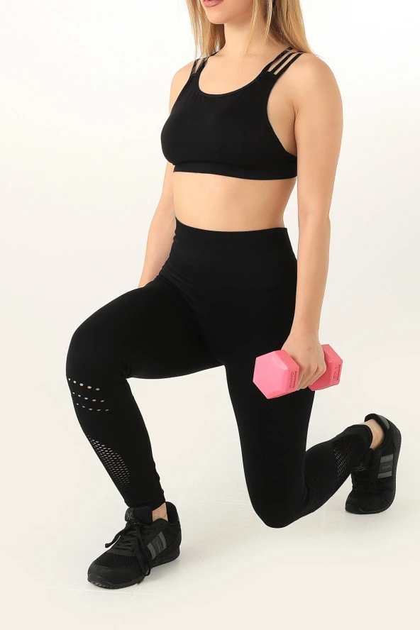 GIGOTTO Kadın Seamless Yüksek Bel File Detaylı Tayt - 4